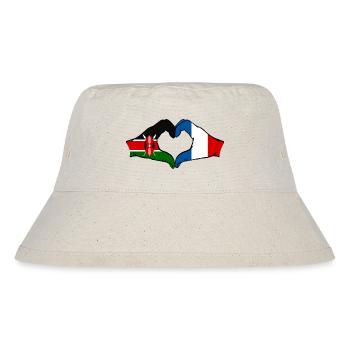 Kenya France Hands Heart Shape - Stanley/Stella Recycled Bucket Hat - natural - Front