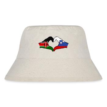 Kenya Slovenia Hands Heart Shape - Stanley/Stella Recycled Bucket Hat - natural - Front