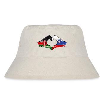 Kenia Slowenien Hände Herzform used - Stanley/Stella recycelter Bucket Hat - Naturweiß - Vorne