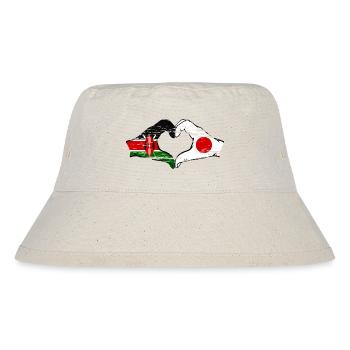 Kenya Japan Hands Heart Shape Used - Stanley/Stella Recycled Bucket Hat - natural - Front