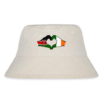 Kenia Irland Hände Herzform - Stanley/Stella recycelter Bucket Hat - Naturweiß - Vorne