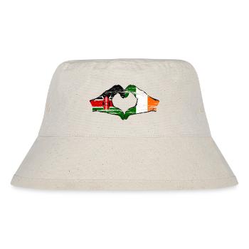 Kenya Ireland Hands Heart Shape Used - Stanley/Stella Recycled Bucket Hat - natural - Front