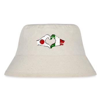 Japan Italy hands heart shape used - Stanley/Stella Recycled Bucket Hat - natural - Front