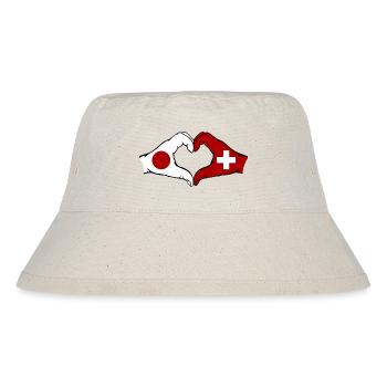 Japan Switzerland Hands Heart Shape - Stanley/Stella Recycled Bucket Hat - natural - Front