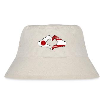Japan Austria Hands Heart Shape Used - Stanley/Stella Recycled Bucket Hat - natural - Front