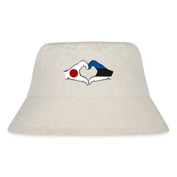 Japan Estonia Hands Heart Shape - Stanley/Stella Recycled Bucket Hat - natural - Front