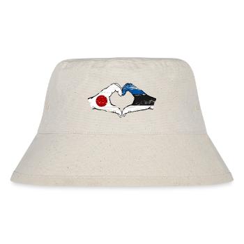 Japan Estonia hands heart shape used - Stanley/Stella Recycled Bucket Hat - natural - Front
