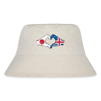 Japan Island Hände Herzform used - Stanley/Stella recycelter Bucket Hat - Naturweiß - Vorne