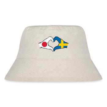 Japan Sweden hands heart shape - Stanley/Stella Recycled Bucket Hat - natural - Front