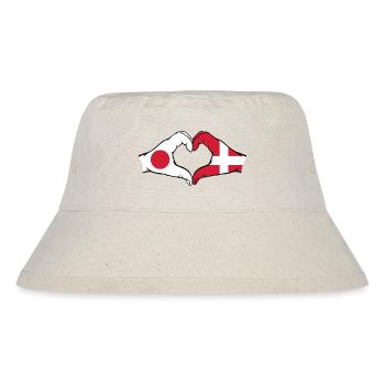 Japan Denmark Hands Heart Shape - Stanley/Stella Recycled Bucket Hat - natural - Front