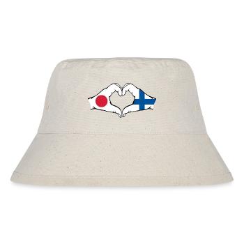Japan Finland Hands Heart Shape - Stanley/Stella Recycled Bucket Hat - natural - Front