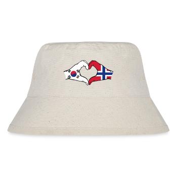 South Korea Norway Hands Heart Shape - Stanley/Stella Recycled Bucket Hat - natural - Front