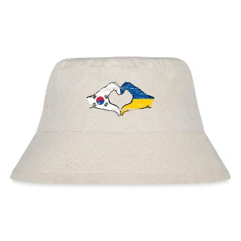 South Korea Ukraine hands heart shape used - Stanley/Stella Recycled Bucket Hat - natural - Front