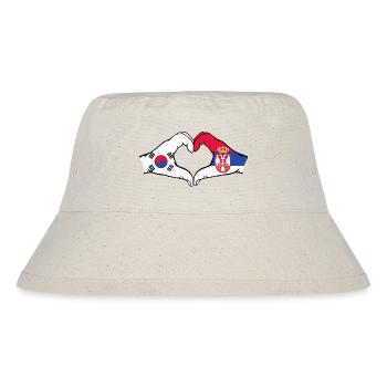 Südkorea Serbien Hände Herzform - Stanley/Stella recycelter Bucket Hat - Naturweiß - Vorne