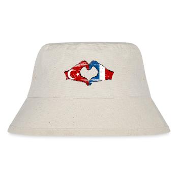Turkey France Hands Heart Shape Used - Stanley/Stella Recycled Bucket Hat - natural - Front
