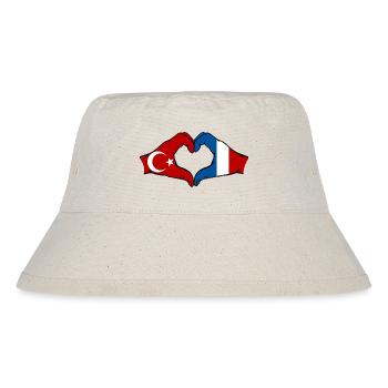 Turkey France Hands Heart Shape - Stanley/Stella Recycled Bucket Hat - natural - Front