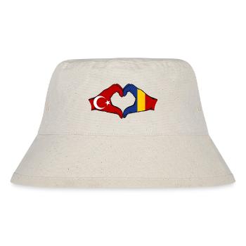Turkey Romania Hands Heart Shape - Stanley/Stella Recycled Bucket Hat - natural - Front