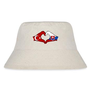Turkey Slovakia Hands Heart Shape - Stanley/Stella Recycled Bucket Hat - natural - Front