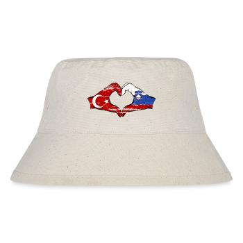 Turkey Slovenia Hands Heart Shape Used - Stanley/Stella Recycled Bucket Hat - natural - Front