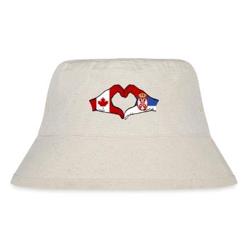 Kanada Serbien Hände Herzform - Stanley/Stella recycelter Bucket Hat - Naturweiß - Vorne
