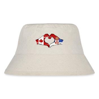 Canada Serbia Hands Heart Shape Used - Stanley/Stella Recycled Bucket Hat - natural - Front