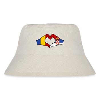 Romania Serbia Hands Heart Shape - Stanley/Stella Recycled Bucket Hat - natural - Front
