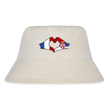 France Serbia Hands Heart Shape - Stanley/Stella Recycled Bucket Hat - natural - Front