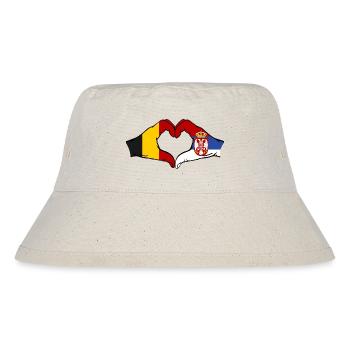 Belgium Serbia Hands Heart Shape - Stanley/Stella Recycled Bucket Hat - natural - Front
