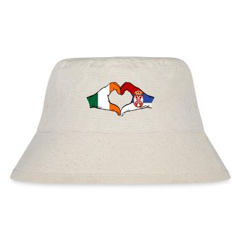 Irland Serbien Hände Herzform - Stanley/Stella recycelter Bucket Hat - Naturweiß - Vorne