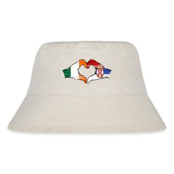 Irland Serbien Hände Herzform used - Stanley/Stella recycelter Bucket Hat - Naturweiß - Vorne