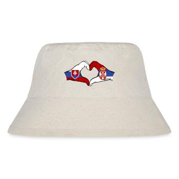 Slowakei Serbien Flagge Herzform - Stanley/Stella recycelter Bucket Hat - Naturweiß - Vorne