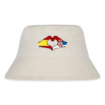 Spanien Serbien Flagge Herzform - Stanley/Stella recycelter Bucket Hat - Naturweiß - Vorne