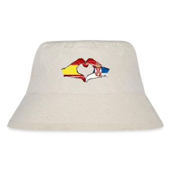 Espagne Serbie drapeau forme de coeur utilisé - Bob recyclé Stanley/Stella - blanc naturel - Devant