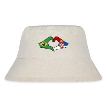 Brasilien Serbien Flagge Herzform - Stanley/Stella recycelter Bucket Hat - Naturweiß - Vorne