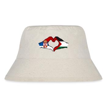 Serbie Palestine Drapeau Coeur Forme - Bob recyclé Stanley/Stella - blanc naturel - Devant