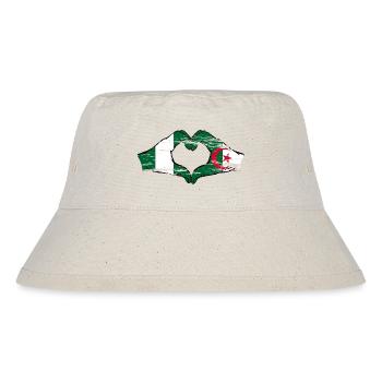Nigeria Algerien Flagge Herzform used - Stanley/Stella recycelter Bucket Hat - Naturweiß - Vorne