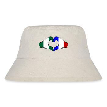 Nigeria France Drapeau Coeur Forme - Bob recyclé Stanley/Stella - blanc naturel - Devant