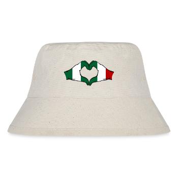 Nigeria Italy Flag Heart Shape - Stanley/Stella Recycled Bucket Hat - natural - Front