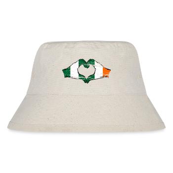 Nigeria Irland Flagge Herzform used - Stanley/Stella recycelter Bucket Hat - Naturweiß - Vorne