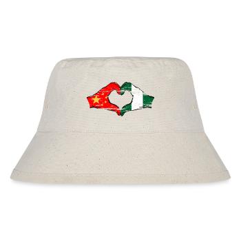 China Nigeria flag heart shape used - Stanley/Stella Recycled Bucket Hat - natural - Front