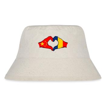China Romania Flag Heart Shape - Stanley/Stella Recycled Bucket Hat - natural - Front