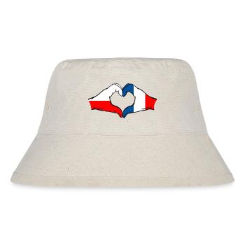 Pologne France Drapeau Coeur Forme - Bob recyclé Stanley/Stella - blanc naturel - Devant