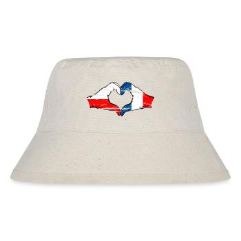 Pologne France Drapeau Forme de coeur utilisé - Bob recyclé Stanley/Stella - blanc naturel - Devant