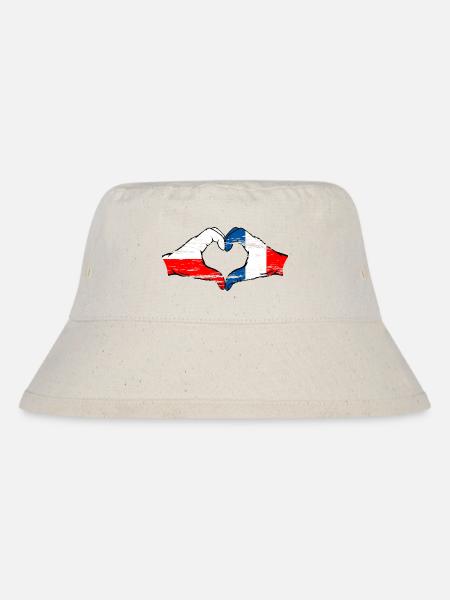 Pologne France Drapeau Forme de coeur utilisé - Bob recyclé Stanley/Stella - blanc naturel