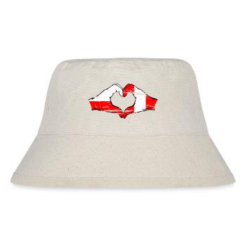Poland Peru flag heart shape used - Stanley/Stella Recycled Bucket Hat - natural - Front