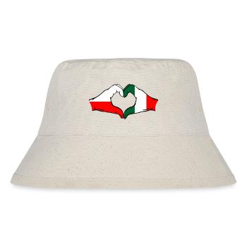 Poland Italy Flag Heart Shape - Stanley/Stella Recycled Bucket Hat - natural - Front