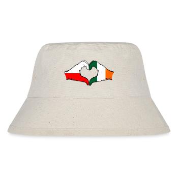 Polen Irland Flagge Herzform - Stanley/Stella recycelter Bucket Hat - Naturweiß - Vorne