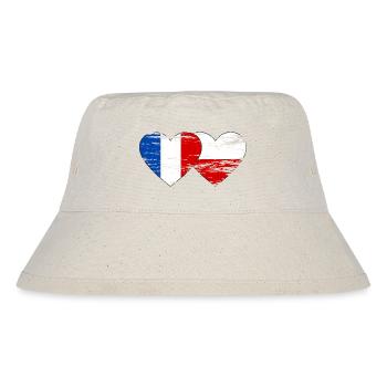 France Pologne Drapeau Coeur utilisé - Bob recyclé Stanley/Stella - blanc naturel - Devant