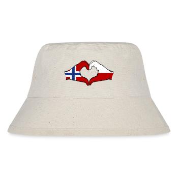 Norway Poland Flag Heart Shape - Stanley/Stella Recycled Bucket Hat - natural - Front