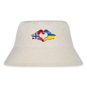 Norwegen Ukraine Flagge Herzform used - Stanley/Stella recycelter Bucket Hat - Naturweiß - Vorne
